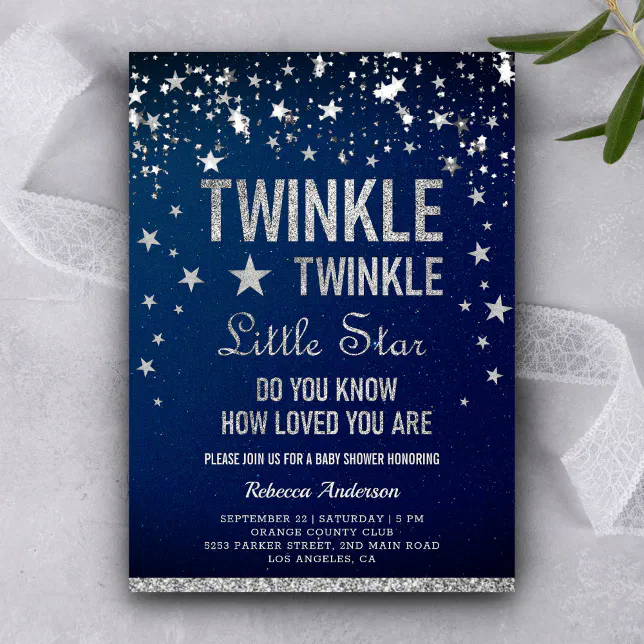 Twinkle Twinkle Little Star Baby Shower Invitation Zazzle