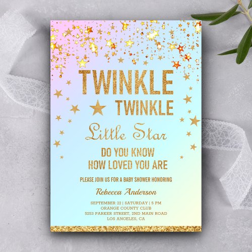 Twinkle Twinkle Little Star Baby Shower Invitation