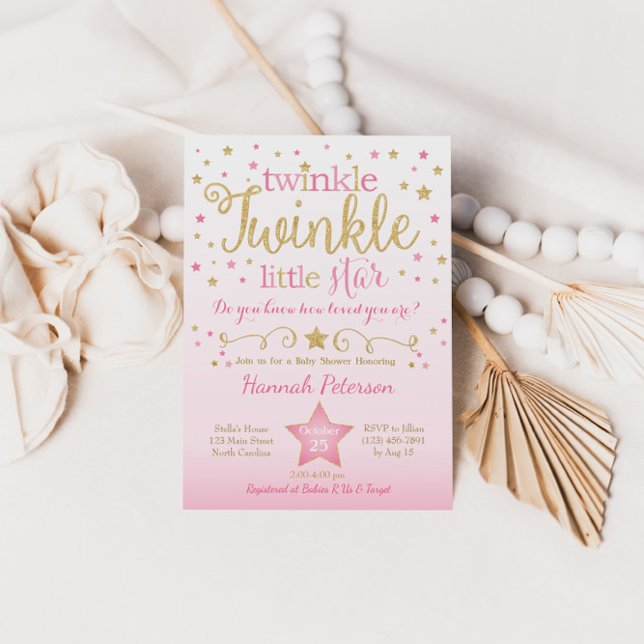 Twinkle Twinkle Little Star Baby Shower Invitation (Creator Uploaded)
