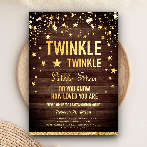 Twinkle Twinkle Little Star Baby Shower Invitation