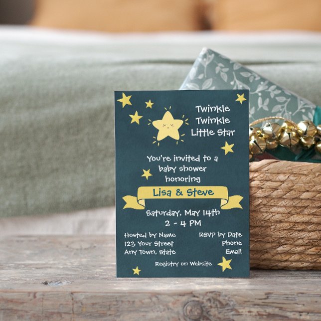 Twinkle Twinkle Little Star Baby Shower Invitation (Creator Uploaded)