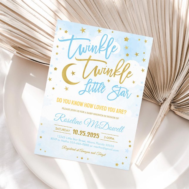 Twinkle Twinkle Little Star Baby Shower Invitation (Creator Uploaded)