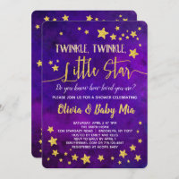 Twinkle Twinkle Little Star Baby Shower Invitation