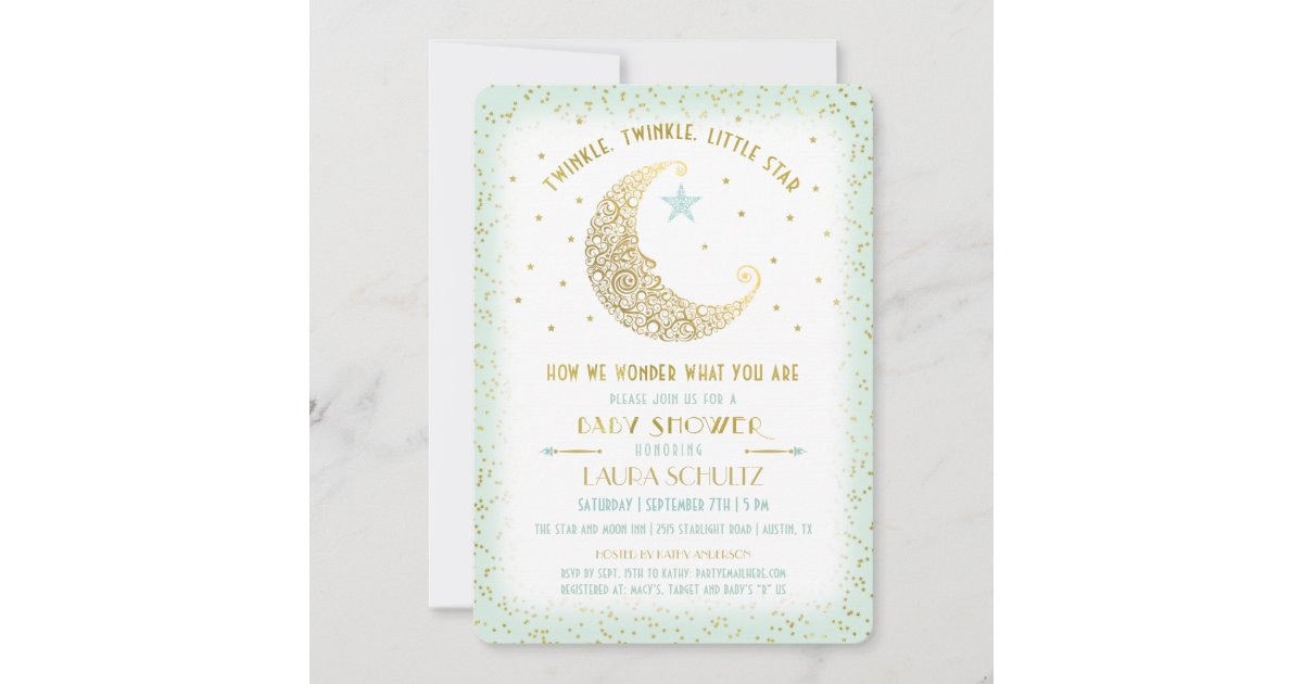 Twinkle Twinkle Little Star Baby Shower Invitation | Zazzle