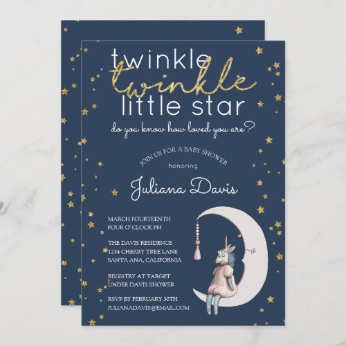 Twinkle Twinkle Little Star Baby Shower Invitation