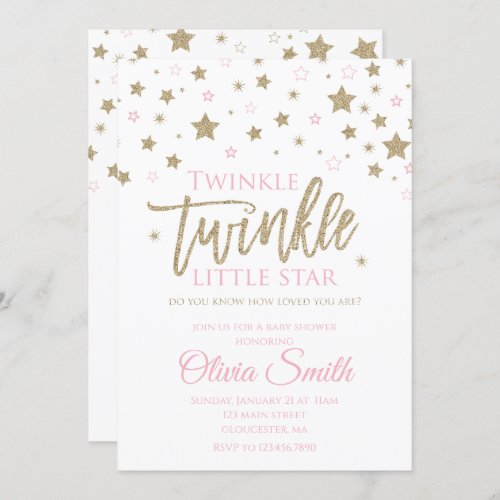 Twinkle Twinkle Little Star Baby Shower Invite