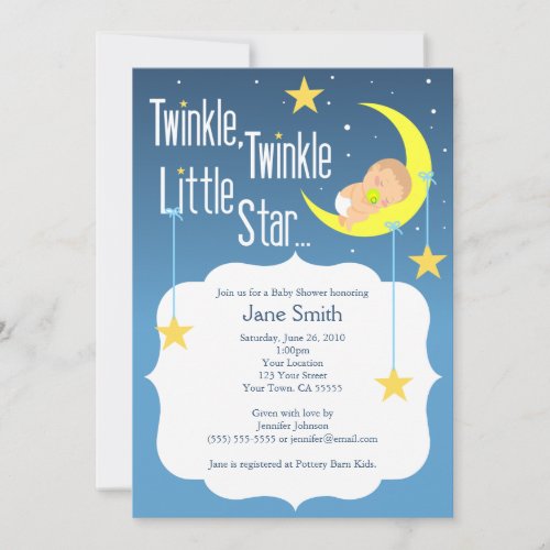 Twinkle Twinkle Little Star Baby Shower Invite