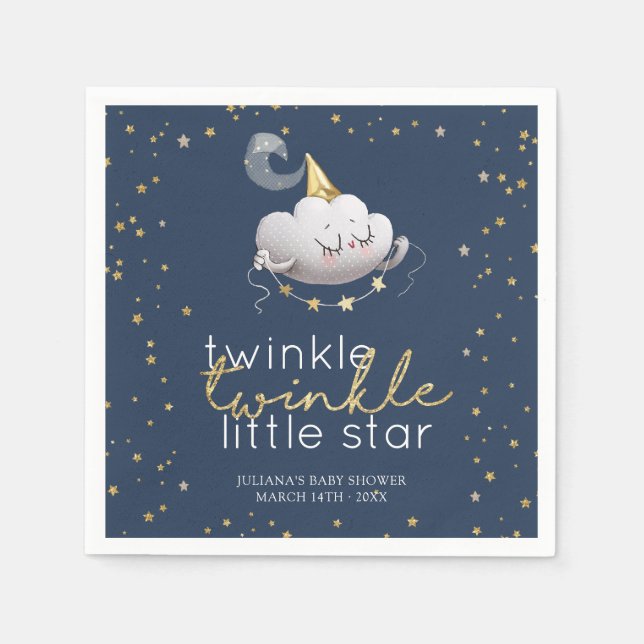 Twinkle Twinkle Little Star Baby Shower Napkins (Front)