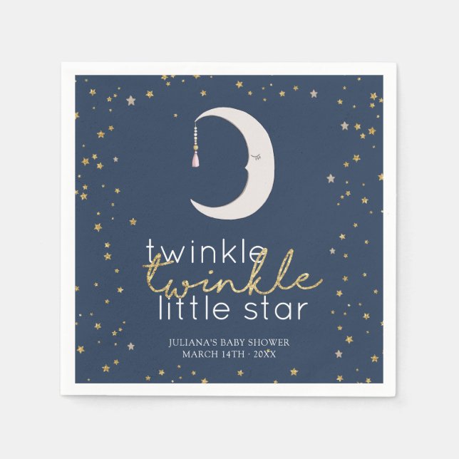 Twinkle Twinkle Little Star Baby Shower Napkins (Front)