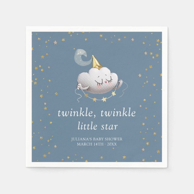 Twinkle Twinkle Little Star Baby Shower Napkins (Front)