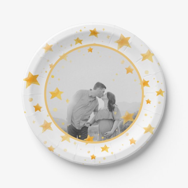Twinkle Twinkle Little Star Baby Shower Paper Plates (Front)