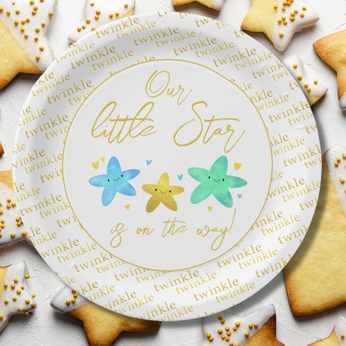 Twinkle Twinkle Little Star Baby Shower Paper Plates