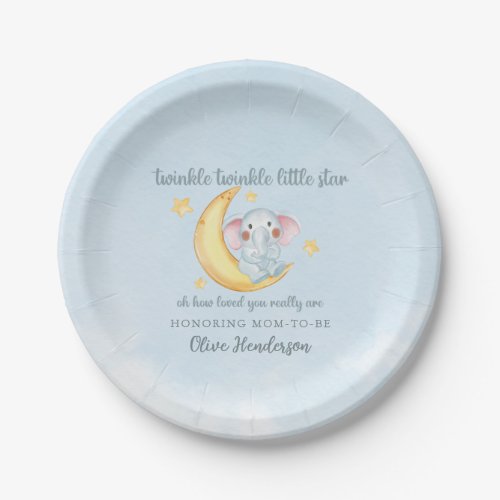 Twinkle twinkle little star baby shower paper plates