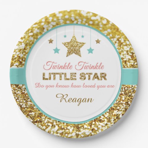 Twinkle Twinkle little star baby shower plates