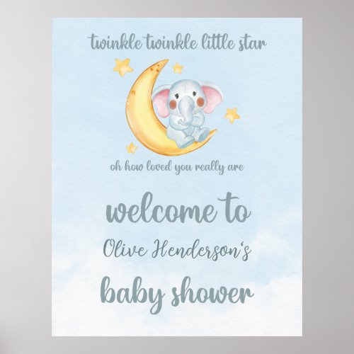 Twinkle twinkle little star baby shower poster