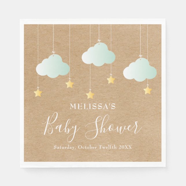 Twinkle Twinkle Little Star Baby Shower Rustic Napkins (Front)