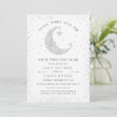 Twinkle Twinkle Little Star Baby Shower Silver Invitation (Standing Front)