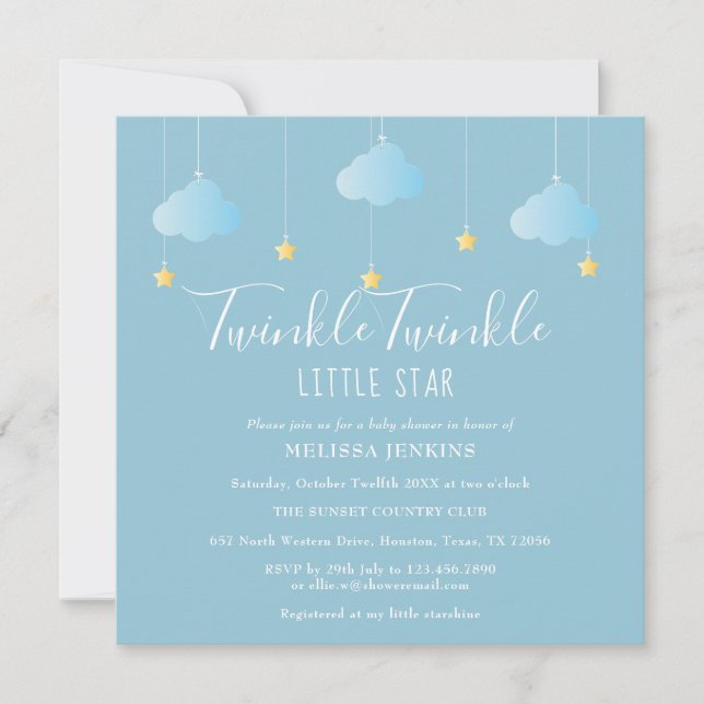Twinkle Twinkle Little Star Baby shower / Sprinkle Invitation (Front)