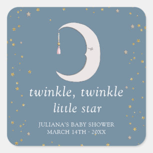 Twinkle Twinkle Little Star Baby Shower Square Sticker