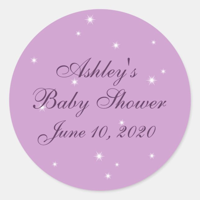 Twinkle Twinkle Little Star Baby Shower Sticker (Front)