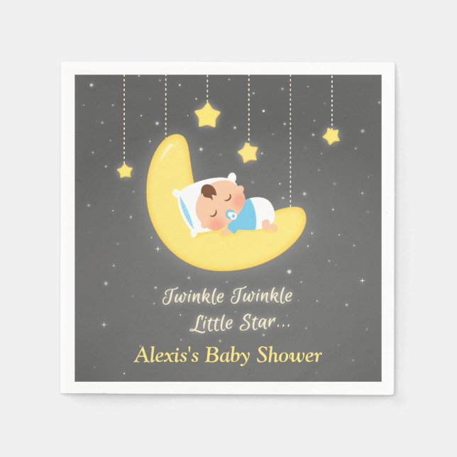 Twinkle Twinkle Little Star Baby Shower Supplies Napkins (Front)