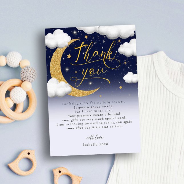 Twinkle Twinkle Little Star Baby Shower Thank You Card (Creator Uploaded)