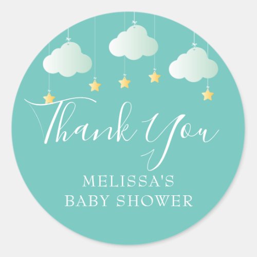 Twinkle twinkle little star baby shower thank you classic round sticker