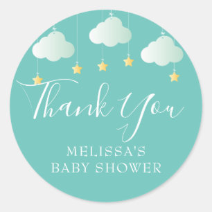 Twinkle twinkle little star baby shower thank you classic round sticker