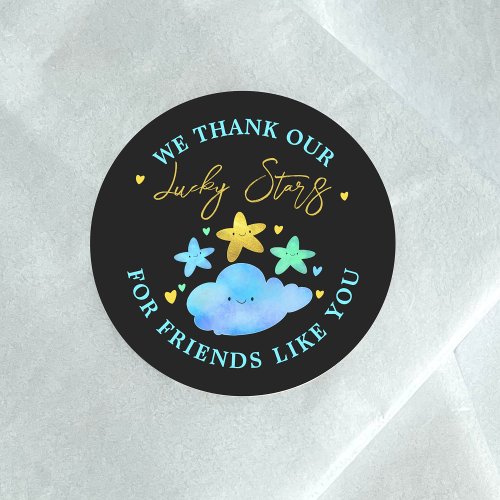 Twinkle Twinkle Little Star Baby Shower Thank You Classic Round Sticker