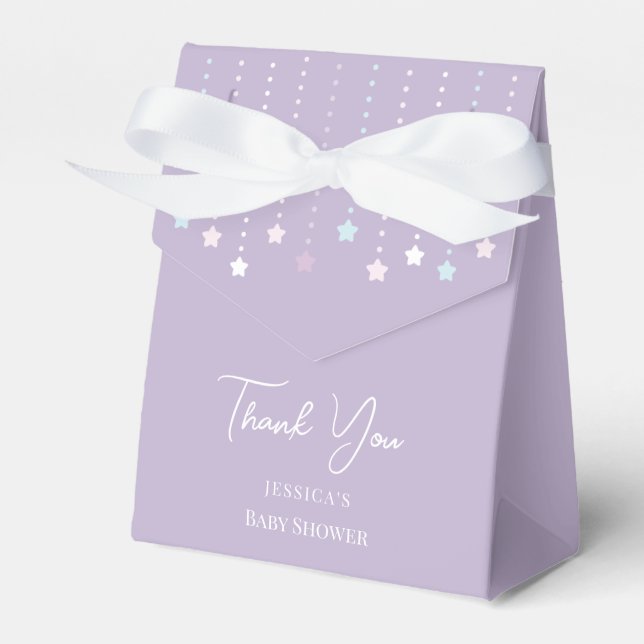 Twinkle Twinkle Little Star Baby Shower Thank You Favor Boxes (Front Side)
