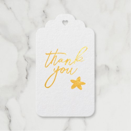 Twinkle Twinkle Little Star Baby Shower Thank You Foil Gift Tags