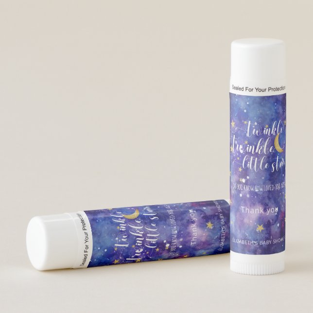 Twinkle Twinkle Little Star Baby Shower Thank you Lip Balm (Front)