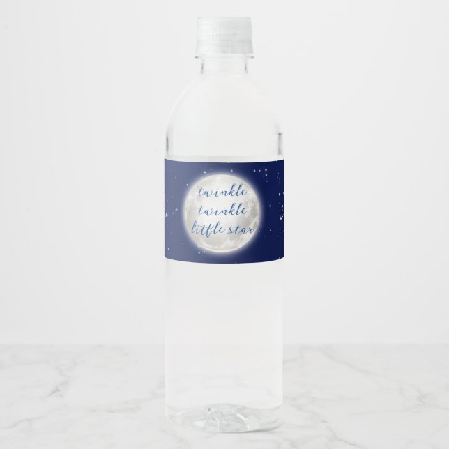Twinkle Twinkle Little Star Baby Shower Water Bott Bottle Label (Front)