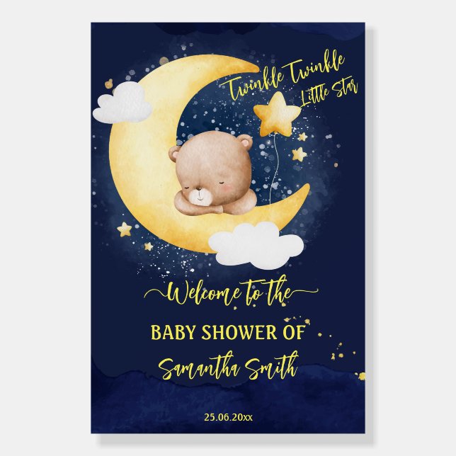 Twinkle twinkle little star baby shower welcome foam board (Front)