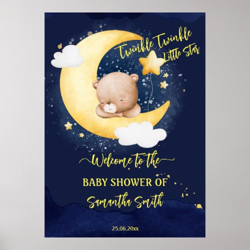 Twinkle twinkle little star baby shower welcome  poster