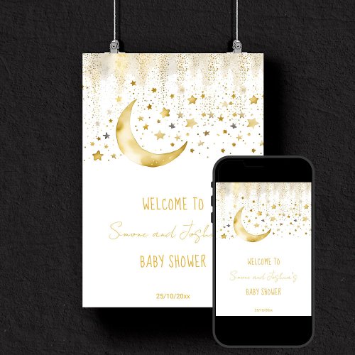Twinkle twinkle little star baby shower welcome poster