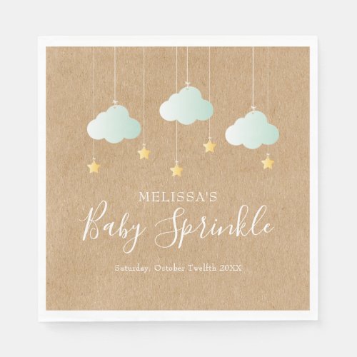 Twinkle Twinkle Little Star Baby Sprinkle Rustic Napkins