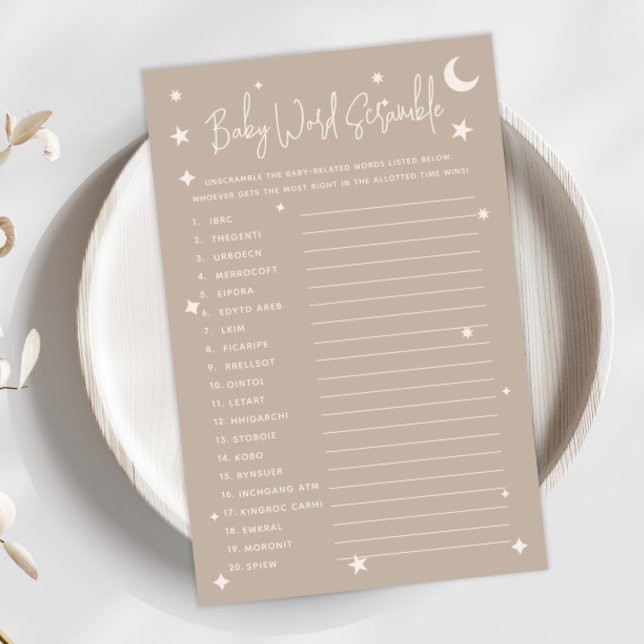 Twinkle Twinkle Little Star Baby Word Scramble (Creator Uploaded)