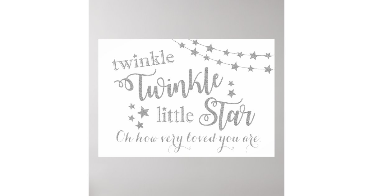 Twinkle Twinkle Little Star Backdrop Silver Sign Zazzle Com