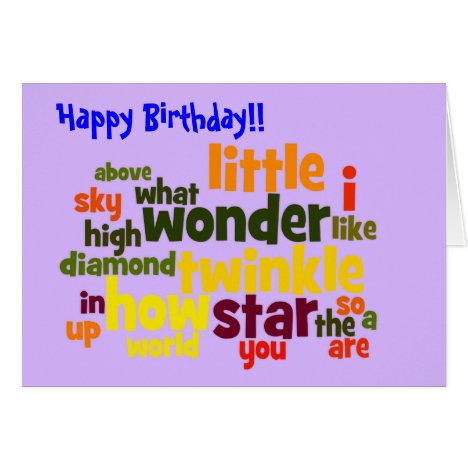 Twinkle, twinkle little star - birthday card