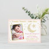Twinkle, Twinkle, Little Star Birthday Girl Photo Invitation (Standing Front)