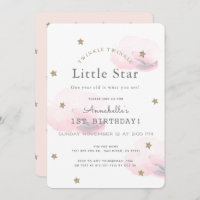 Twinkle Twinkle Little Star Birthday Invitation