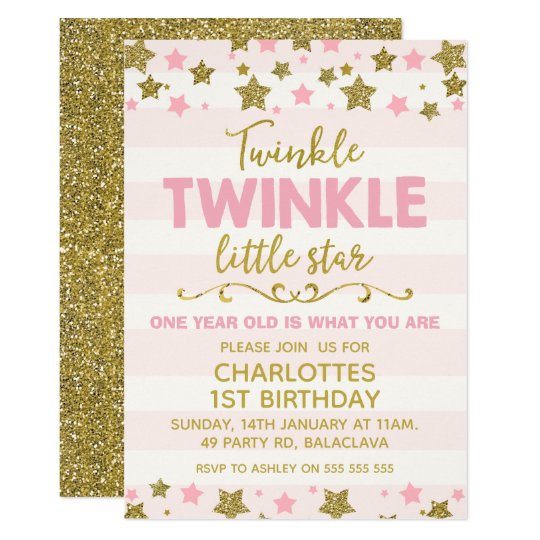 twinkle twinkle little star birthday invitation zazzle com