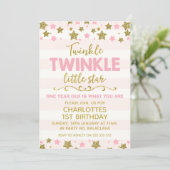 Twinkle twinkle Little Star Birthday Invitation (Standing Front)