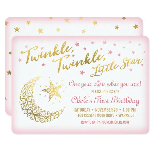 Twinkle Twinkle Little Star Invitation Card 4