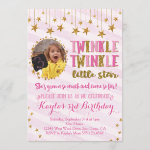 Twinkle Twinkle Little Star Birthday Invitation