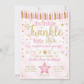 Twinkle Twinkle Little Star Birthday Invitation (Front)