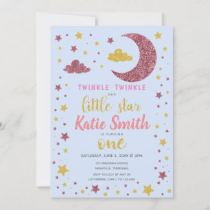 Twinkle Twinkle Little Star Birthday Invitation