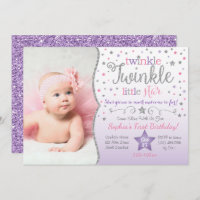 Twinkle Twinkle Little Star Birthday Invitation