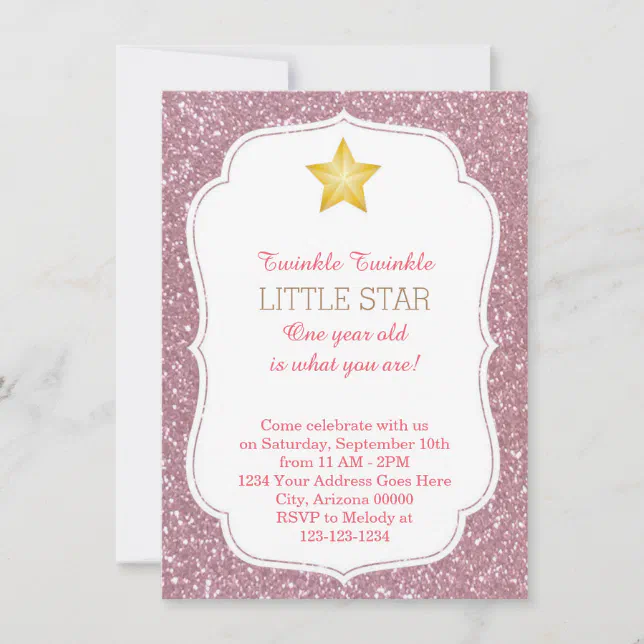 Twinkle Twinkle Little Star Birthday Invitation | Zazzle